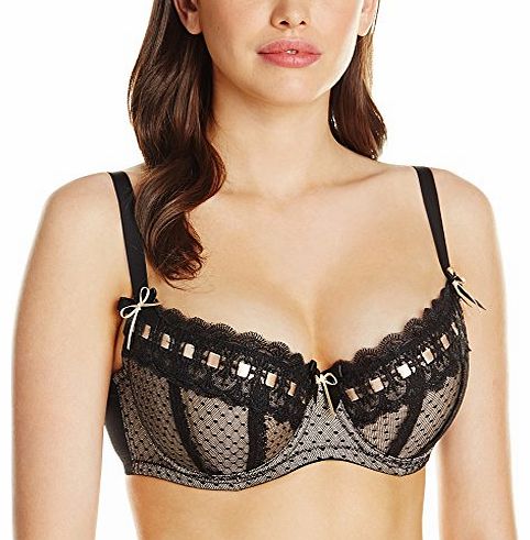 Curvy Kate Womens Tease Me Full Cup Everyday Bra, Black/Gold, 38E