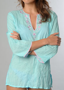 Crinkle Embroidered kaftan