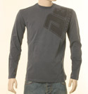 Mens Ink Long Sleeve Lightweight T-Shirt with Black Logo