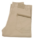 Beige Canvas Button Fly Canvas Jeans - 34 Leg