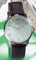 D & G Mens Lounge Silver Dial Dark Brown Strap Watch