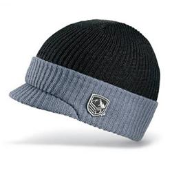 Beanie w Cuff Visor - Black