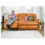 Dakota Large Leather Recliner Sofa, Cognac