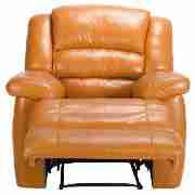 Dakota Leather Recliner Armchair, Cognac