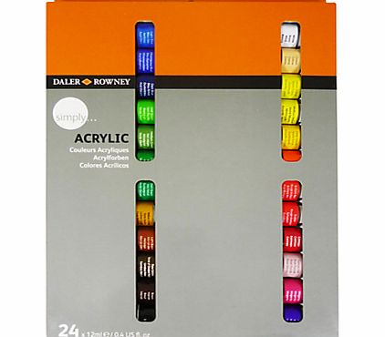 Daler Rowney Daler-Rowney Simply Acrylic Paint Set, 24 x 12ml