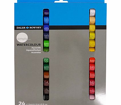 Daler Rowney Daler-Rowney Simply Watercolour Set, 24 x 12ml