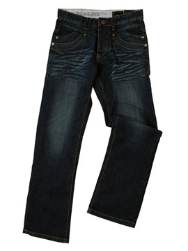 Damaged Medium Denim Wash Raider Denim Jeans