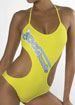 Beachwear Logomania cut out swimsuit