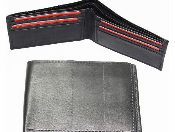 MENS FORMAL JACKET SOFT BLACK LEATHER FOLDING PURSE CARD HOLDER WALLET RM10