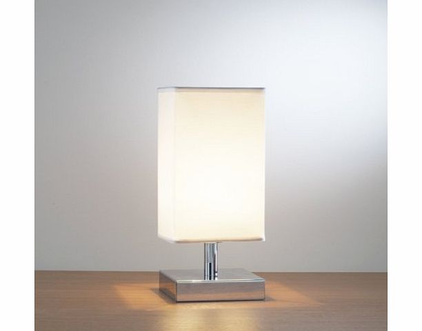 Dar Drayton Polished Chrome Base Touch Table Lamp   Shade