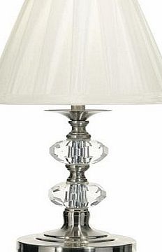 Dar Hazel Crystal Touch Table Lamp Satin Chrome