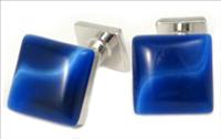 Dark Blue Lightening Stone Cufflinks by Babette