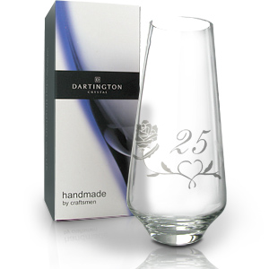 Dartington Crystal 25th Wedding Anniversary Vase