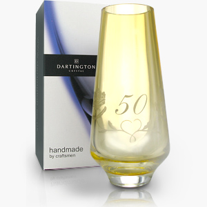 Dartington Crystal 50th Wedding Anniversary Vase