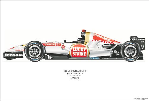 Honda F1 RA106 F1 Art Print - Button