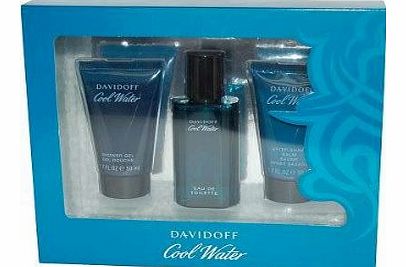 Davidoff Cool Water Men by Davidoff Eau de Toilette Spray 40ml A/S Balm 50ml, S/Gel 50ml