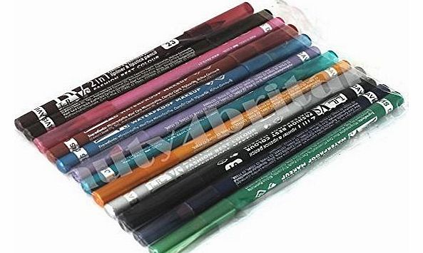 Davis 12 x EYESHADOW, EYELINER, LIPLINER, LIPSTICK PENCILS DAVIS 12 DIFFERENT COLOURS SET WHOLESALE PRICE