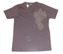 Mens V-neck dot print ethnic t-shirt