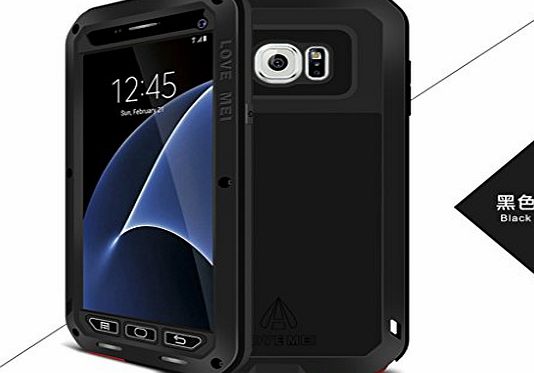 DBIT Samsung Galaxy S7 Case - DBIT Heavy Duty Aluminum Metal Double mixed Bumper ShockProof WaterProof DustProof with Gorilla Glass Case Cover for Samsung Galaxy S7 Black