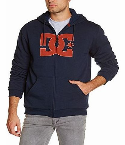 DC Clothing Mens Star Sherpa Long Sleeve Hoodie, Black Iris, X-Large