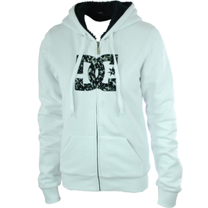 Ladies DC Clarion Zip Hood. White