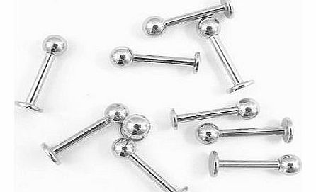 DCTattoo - 10 x 1.2mm (16g) Labret Piercing Studs - 6mm