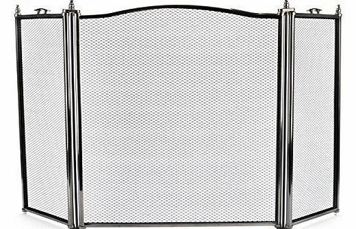 De Vielle 3 Panel Pewter Trim Firescreen