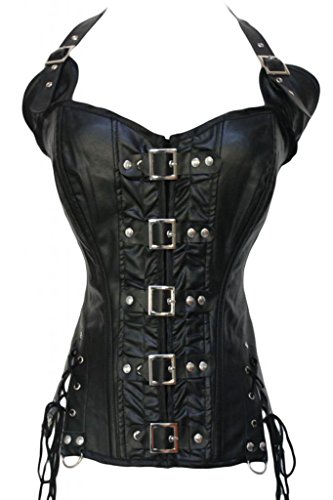 Dear-lover Womens Buckle-up Steampunk Corset XX-Large Size Black