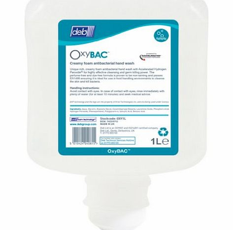 Deb OXY1L OxyBac Foam Hand Wash 1 L