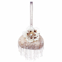 Beige corsage sequin bag