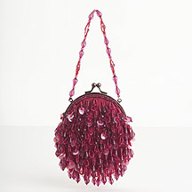 Dark pink beaded mini bag