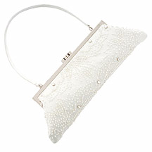 Ivory multi jewelled clutch bag