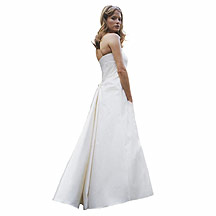 Cream bustle back ball gown