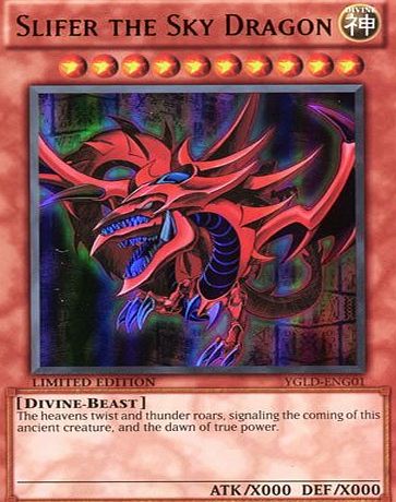 Deckboosters YuGiOh : YGLD-ENG01 1st Ed Slifer the Sky Dragon Ultra Rare Card - ( Yu-Gi-Oh! Single Card )