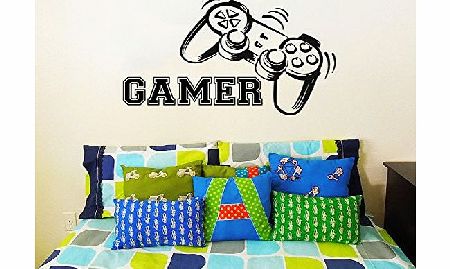 DecorimDecorWallDecal Wall Decals Game Controllers Gamer Gamepad Joystick Gaming Video Game Kids Children Nursery Boys Room Bathroom Vinyl Sticker Wall Decor Murals Wall Decal