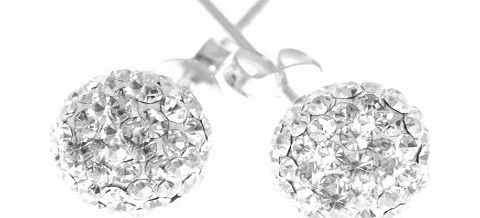 Sterling Silver 925 8mm Swarovski Crystal Ball Stud Earrings.