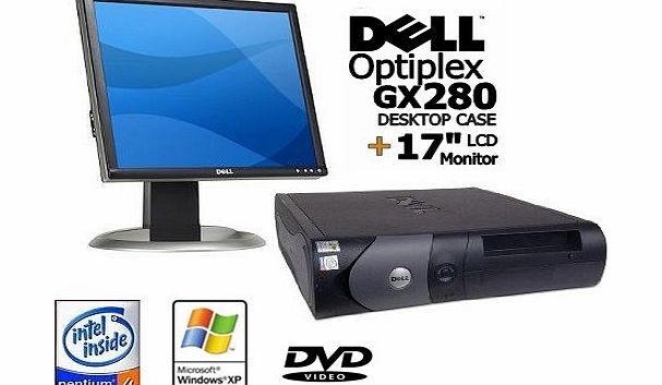 Dell Optiplex GX280 Desktop Tower PC Computer - Intel Pentium 4 HT 2.8-3.0 GHZ - 1GB Ram - 40GB Hard Drive - DVDROM/CDROM - 17`` LCD - Keyboard - Mouse - Powercord