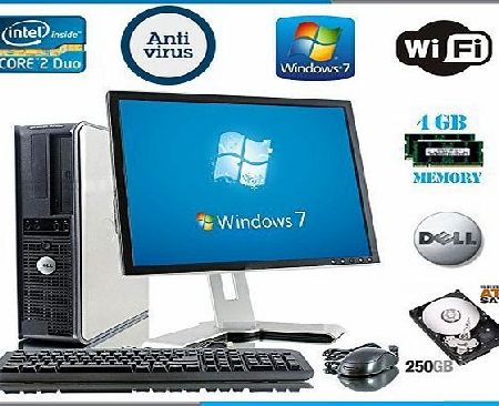 Windows 7 - Dell OptiPlex Computer Tower with Large 19`` LCD TFT Flat Panel Monitor - Powerful Intel Core 2 Duo Processor - NEW 1000GB Hard Drive - NEW 4GB RAM - FREE OPEN OFFICE - DVD -SUPER FAST DIGI