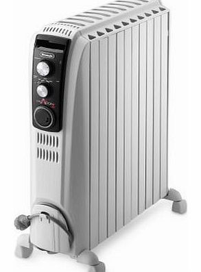  Dragon-4 TRD4 1025T Oil Filled Radiator with Timer, 2.5 Kilowatt - White