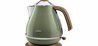 Delonghi  Icona Vintage Kettle - Olive Green