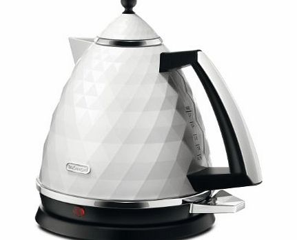 DeLonghi KBJ3001.W Brillante Faceted Jug Kettle, 3 Kilowatt - White