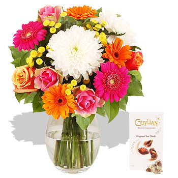 Deluxe Nectarine and Chocolates - flowers