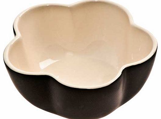 Jet Black Flower Ramekin Dish