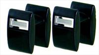 denisonboston Black r2r Polished Polycarbonate Cufflinks