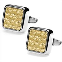 denisonboston Gold Dandy Small Floral Cufflinks