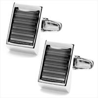 denisonboston Graphite Targa Stripe Cufflinks by