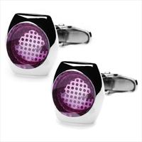 denisonboston Pink Skimm Super Dot Cufflinks by