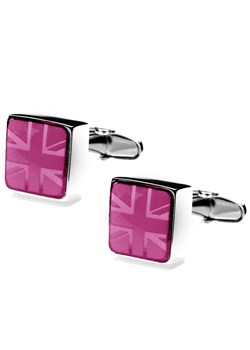 Denisonboston Pink Union Jack Mindy Cufflinks