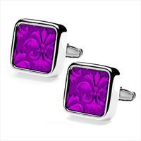 denisonboston Purple Dandy Large Floral Cufflinks