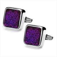 denisonboston Purple Dandy Small Floral Cufflinks